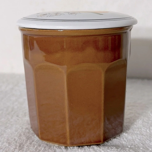 Vintage MCM Apricot 12oz Ceramic Canister Jar  Container - Picture 5 of 12